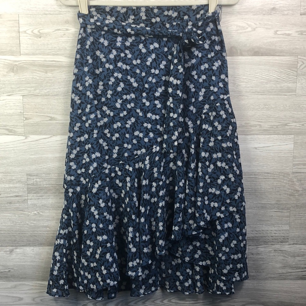NWT Ann Taylor Midi Skirt Belted Floral Flutter